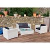 Oceane Salon De Jardin Blanc Et Gris Effet Rotin Tressé (4 encequiconcerne Cdiscount Salon De Jardin