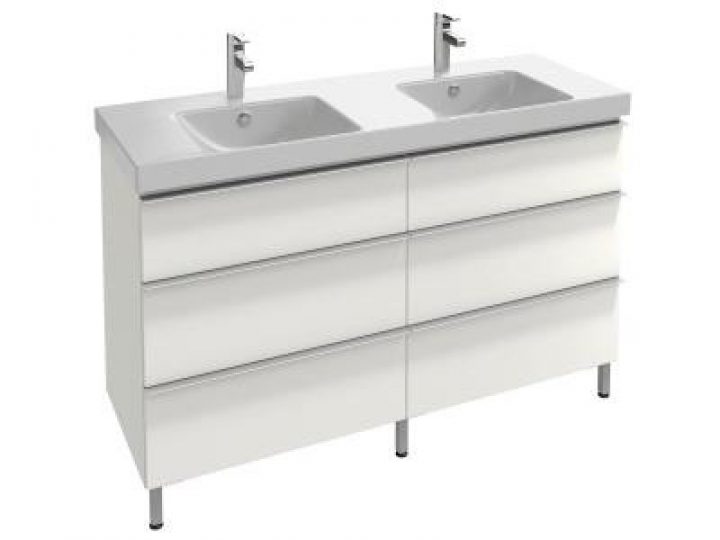 Odéon Up – Meuble Sous Plan-Vasque 140 Cm, 6 Tiroirs L 136 à Plan Vasque 140