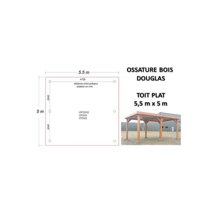 Ossature Bois Douglas : Charpente Toit Plat – Prix Usine destiné Charpente Toit Plat Ossature Bois