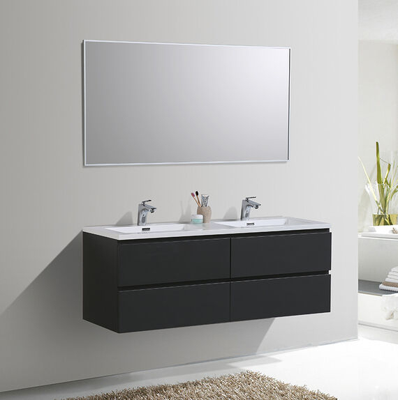 Pack Meuble Double Vasque Alicia 140 Cm En 4 Coloris à Double Vasque 140 Cm