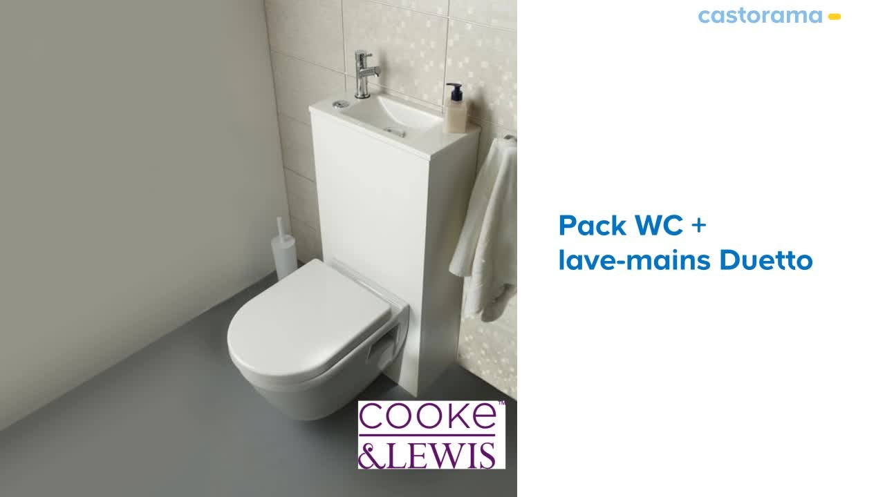 Pack Wc Duetto 2 Cooke &amp; Lewis 3/6L intérieur Robinet Wc Castorama