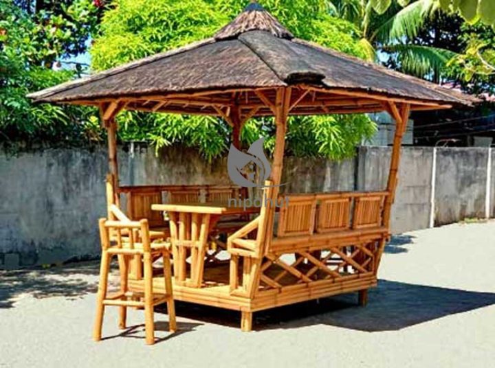 Paillote De Jardin En Bambou Laguna Bar 10-14 Personnes encequiconcerne Paillote Jardin