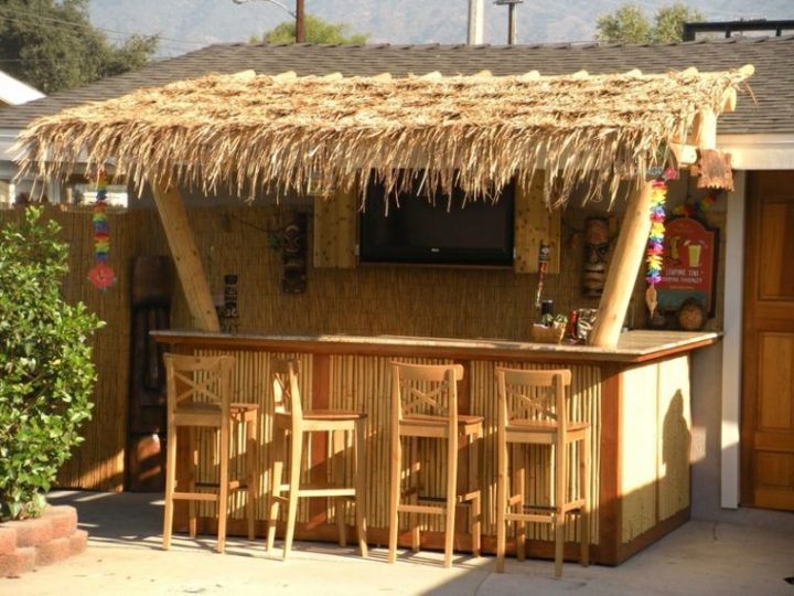 Paillotte En Bois | Bar Jardin, Bar Patio, Bar Arrière-Cour serapportantà Bar Extérieur En Bois Exotique