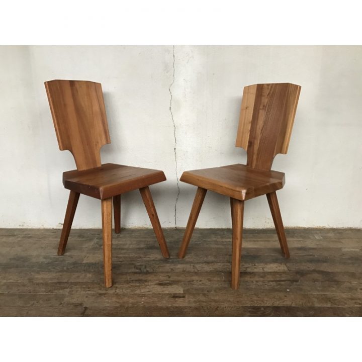 Paire De Chaises Vintage S28 En Orme Pour Seltz – 1970 à Meubles Seltz