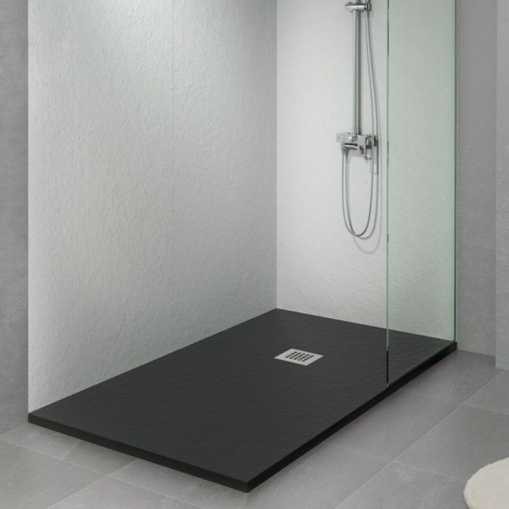 Panneau De Douche Mural-80 X 220 / 90X220 / 120X220 Mm-Noir Gris Ou Beige  Bathluxe Sur Bricozor tout Panneau Étanche Salle De Bain