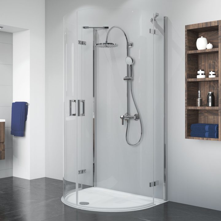 Panorama Cabine Demi-Cercle En 4 Parties pour Breuer Salle De Bain