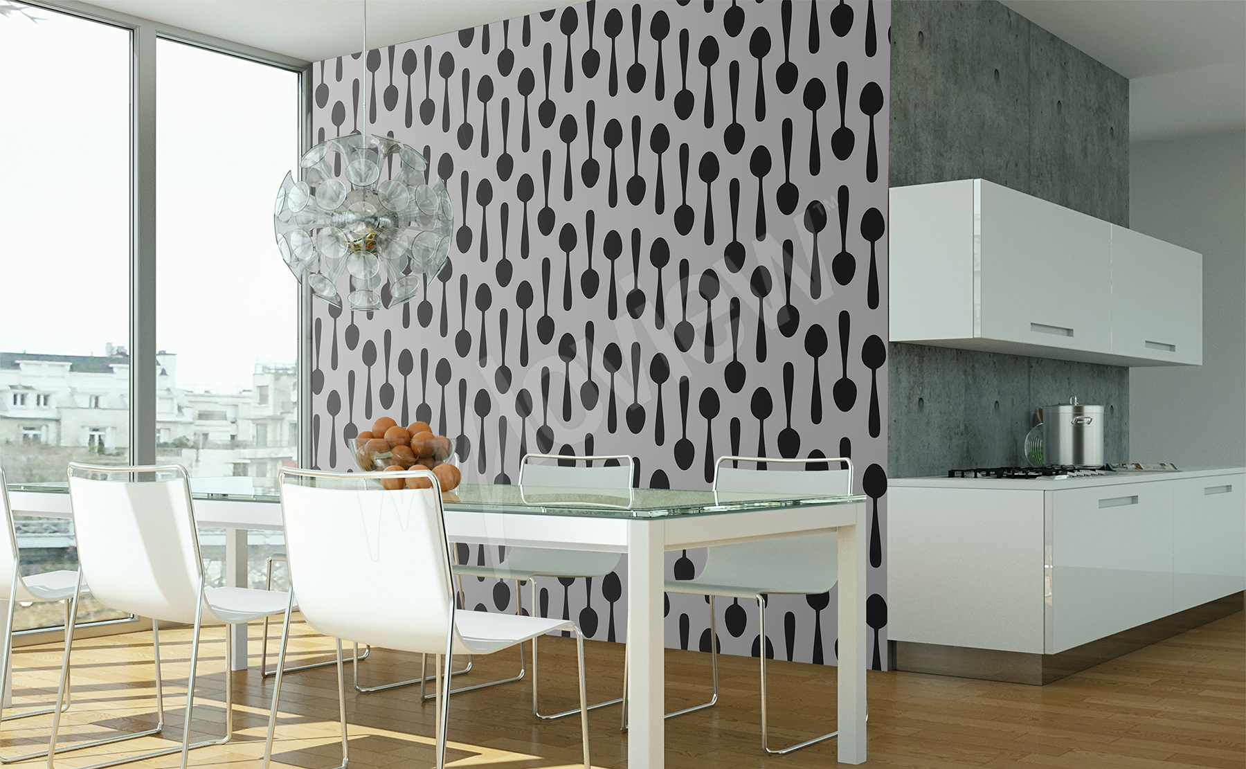 Papiers Peints Salle À Manger •mur Aux Dimensions | Myloview.fr encequiconcerne Papier Peint Pour Salon Et Salle À Manger