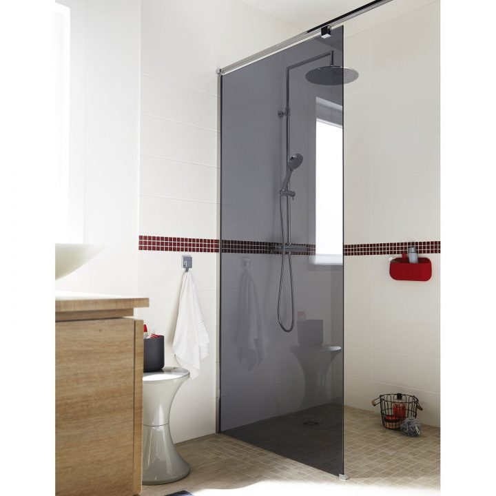 Paroi De Douche À L'italienne, L.90 Cm Verre Fumé 8 Mm destiné Pare Douche Lapeyre Paroi De Douche À L'italienne, L.90 Cm Verre Fumé 8 Mm destiné Pare Douche Lapeyre