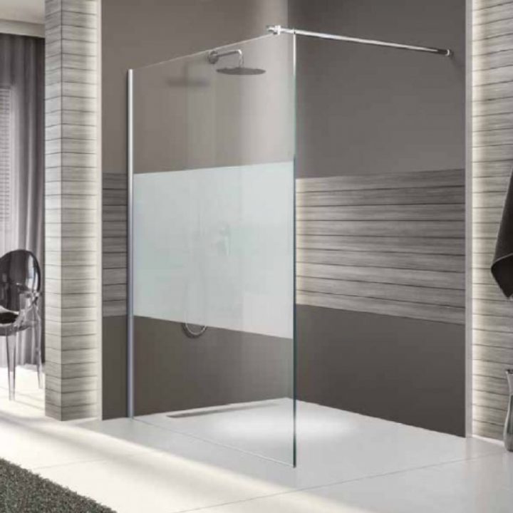 Paroi De Douche À L'italienne Open 2 – Verre Sérigraphié – 90 Cm Leda à Paroie De Douche Italienne