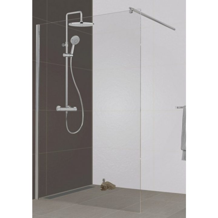 Paroi De Douche À L'italienne Open 2 – Verre Transparent – 140 Cm Leda tout Paroie De Douche Italienne