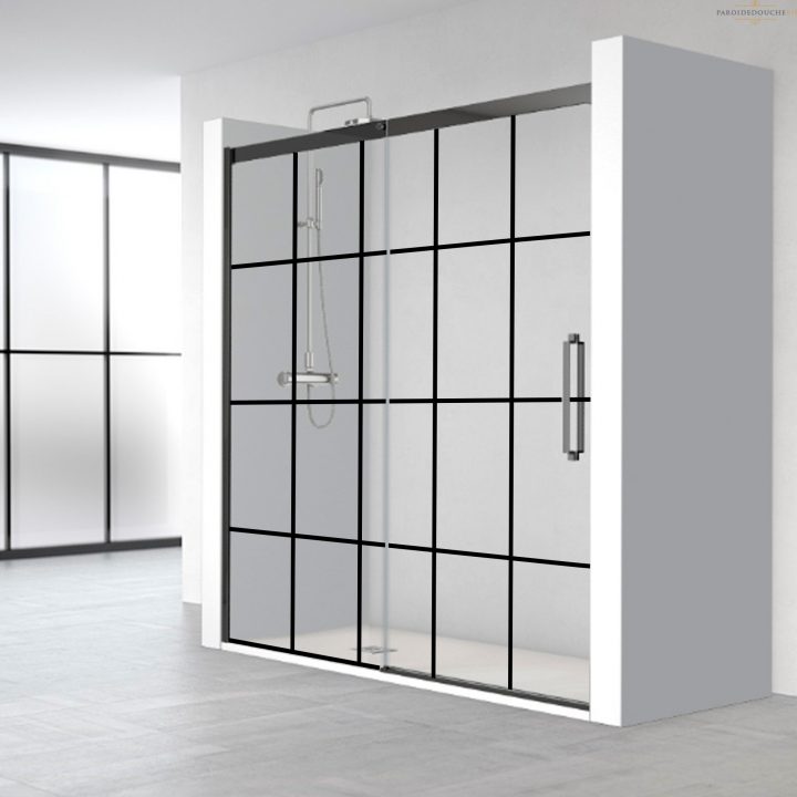 Paroi De Douche Coulissante 8 Mm Décoré Noir Rh1286 avec Parois De Douche Coulissante Paroi De Douche Coulissante 8 Mm Décoré Noir Rh1286 avec Parois De Douche Coulissante