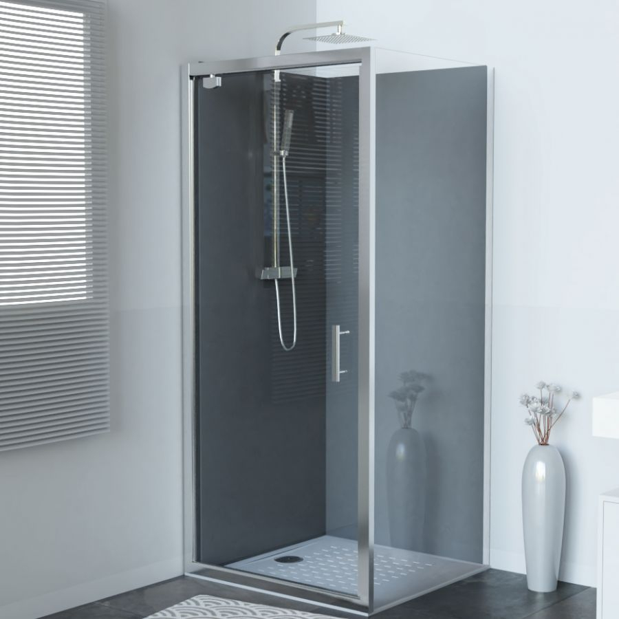 Paroi De Douche D'angle Avec Porte Pivotante Nerina - 90X90 Cm destiné Paroi De Douche D Angle 90X90