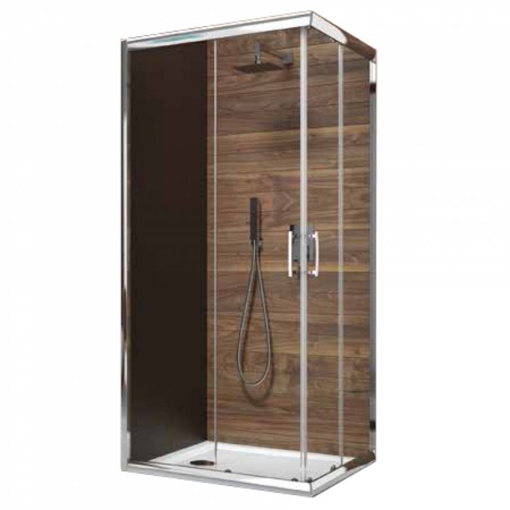 Paroi De Douche D'angle – Portes Coulissantes – Verre Transparent – Tyxo  Leda Sur Bricozor concernant Paroi De Douche D Angle 90X90