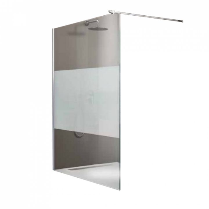 Paroi De Douche Fixe- 100Cm – Verre Sérigraphié – Open 2 Leda Sur Bricozor dedans Paroi De Douche Fixe 100