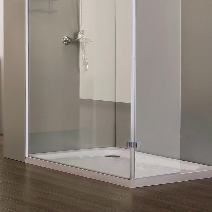 Paroi De Douche Fixe Nepta Verre 8 Mm Avec Retour - 100+40 X 185Cm dedans Porte De Douche Pivotant
