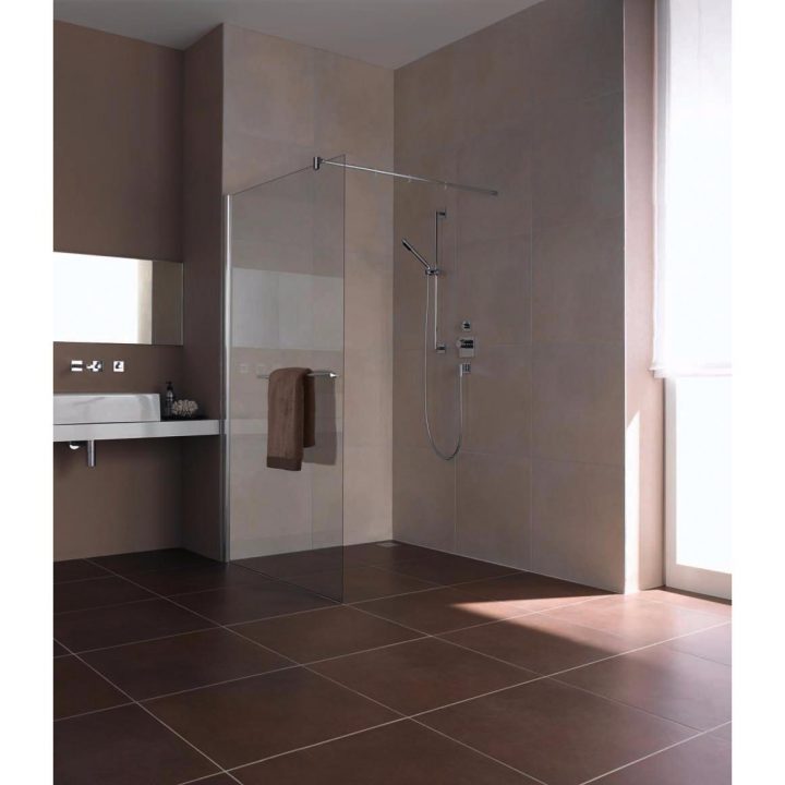 Paroi De Douche Fixe Posée Seule Avec Porte-Serviette Gamme Diga De Rothalux serapportantà Paroi Vitrée Douche