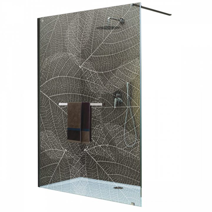 Paroi De Douche Fixe – Sérigraphié Blanc – Profilé Argent B – Frisbee Leda à Paroie De Douche 120