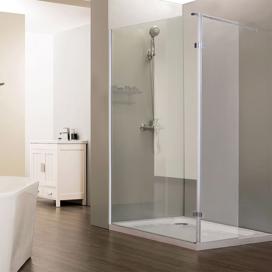 Paroi De Douche Fixe Sturdy Verre 10 Mm Avec Retour - 100+40 X 200 Cm destiné Porte De Douche Pivotant