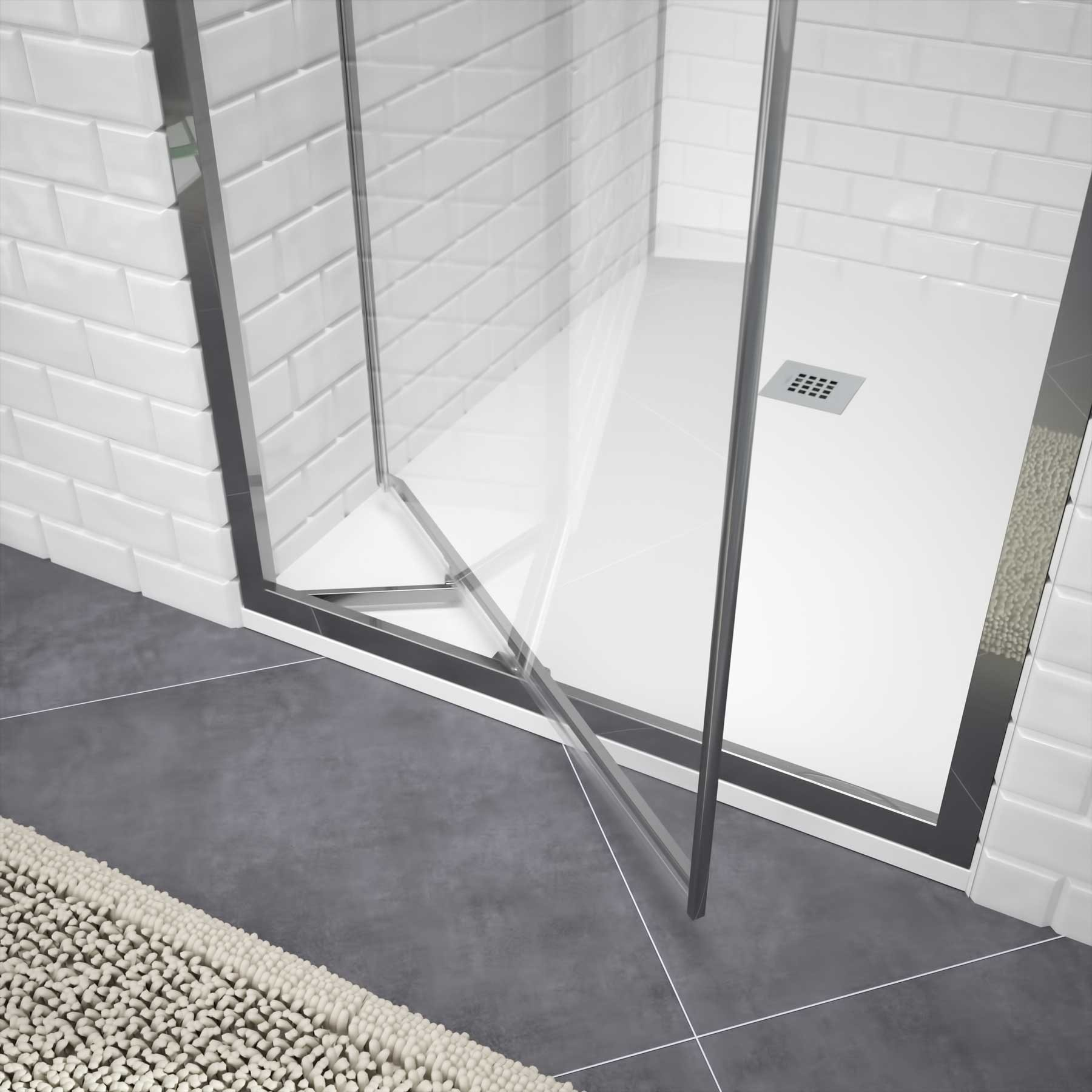 Paroi De Douche Habitat 1P Et Un Volet Pivotant Paillettes Transparentes  860 - 900 X 1950 Mm encequiconcerne Porte De Douche Pivotant