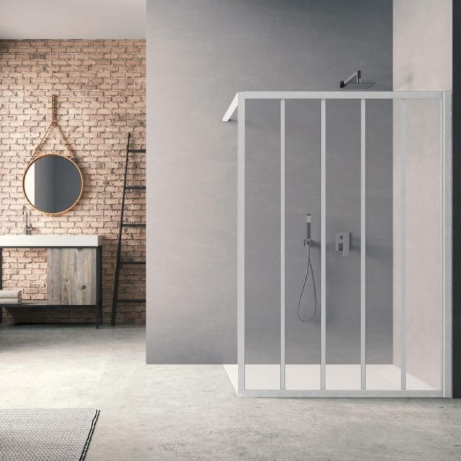 Paroi De Douche Loft Classic Blanc 100 Cm - Verre Clair Traité pour Porte De Douche Pivotant