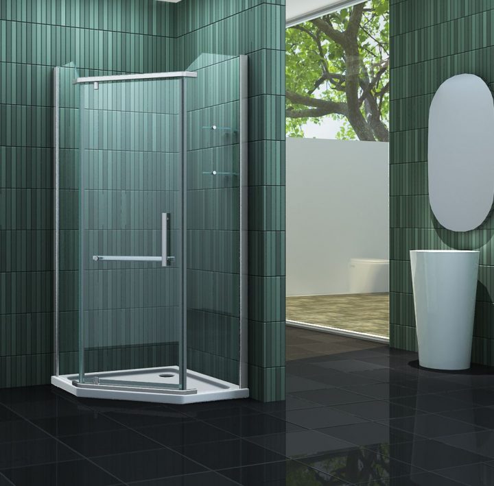 Paroi De Douche Pentagonale 100X100 concernant Cabine De Douche 100X100