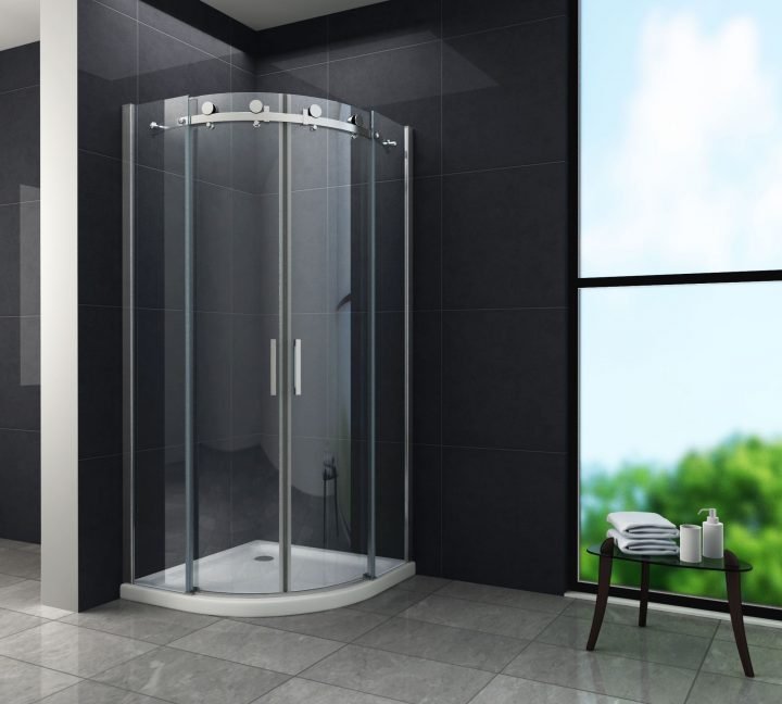 Paroi De Douche Quart De Cercle Coulissante Barari 100X100 encequiconcerne Parois De Douche Coulissante