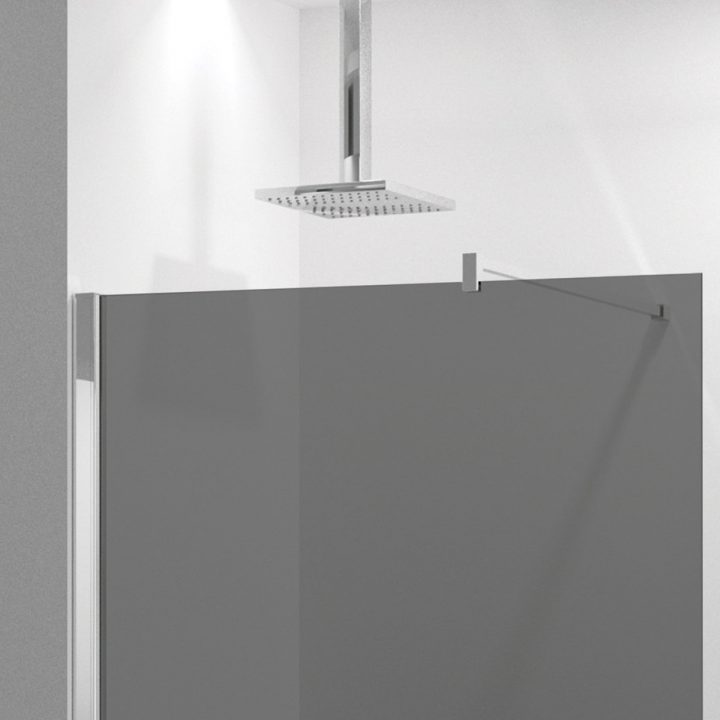 Paroi Douche Fixe Fumée Ajustable Longueur 67 À 140Cm Adaptable dedans Paroie De Douche Fixe