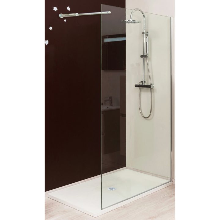 Paroi En Verre Trempé Transparent Cariba L.90 X H.210 Cm intérieur Paroi Vitrée Douche