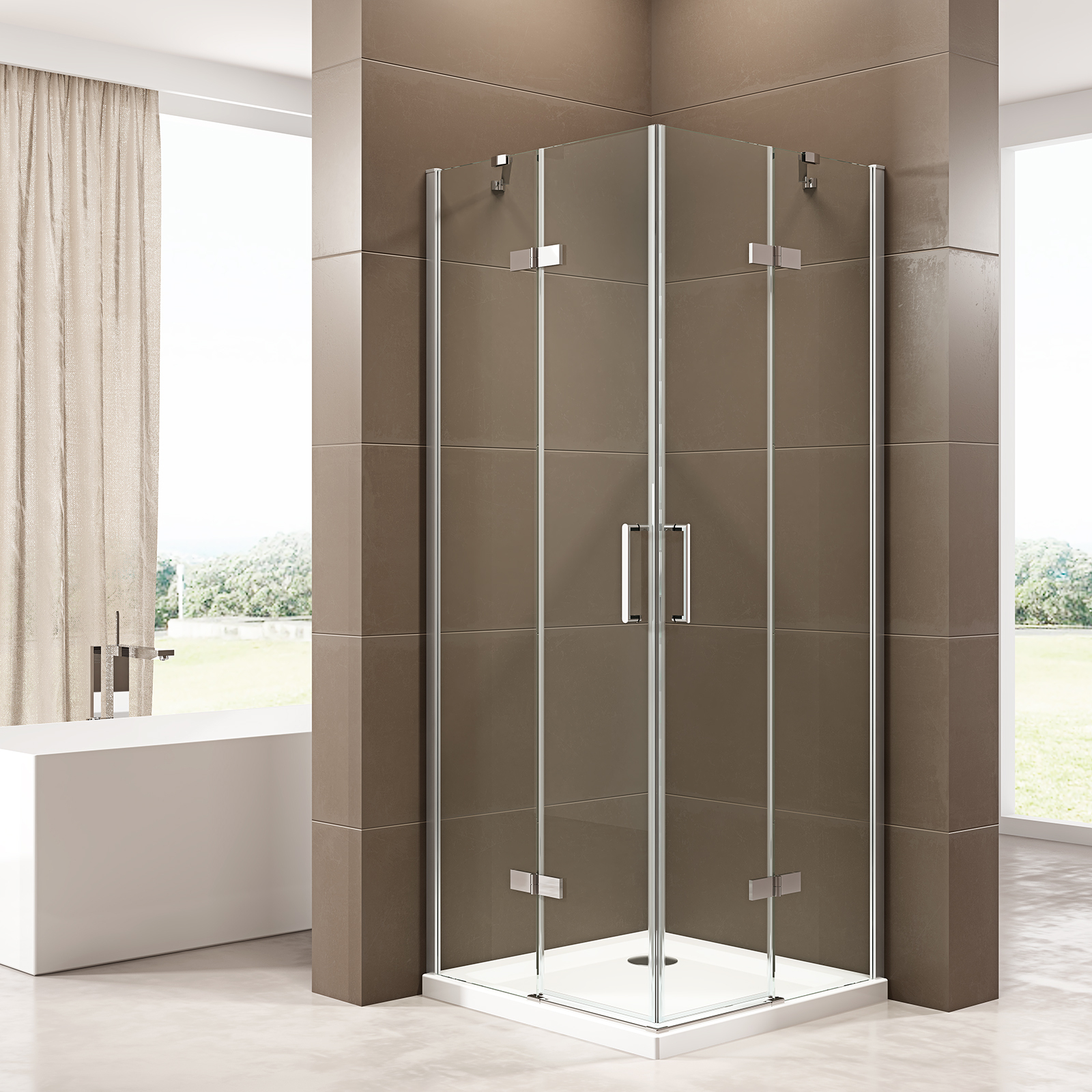 Paroi Porte De Douche Pivotante En Angle Ex809 - Verre De destiné Paroi De Douche 90X90