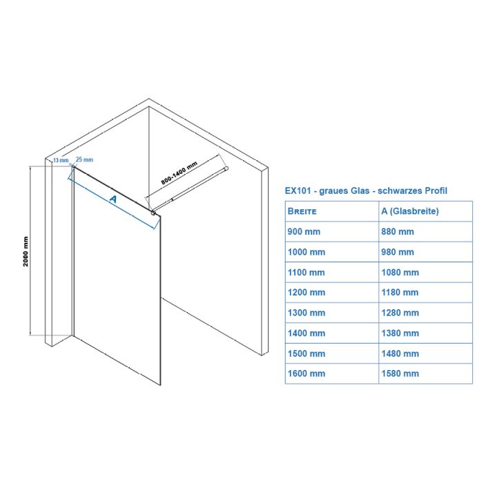 Parois De Douche À L'italienne Élégantes Et Exclusives à Largeur Douche Italienne