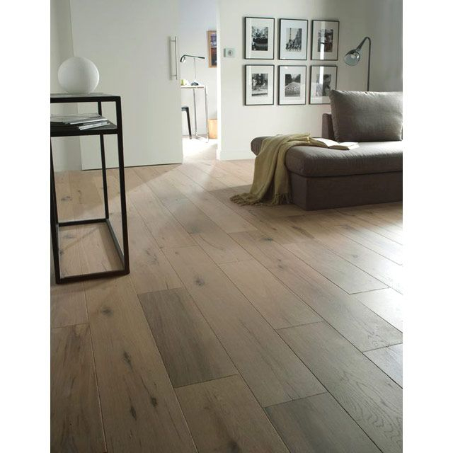 Parquet Lugano Chêne Blanchi – Castorama | Parquet Salon encequiconcerne Parquet Vieilli Blanchi