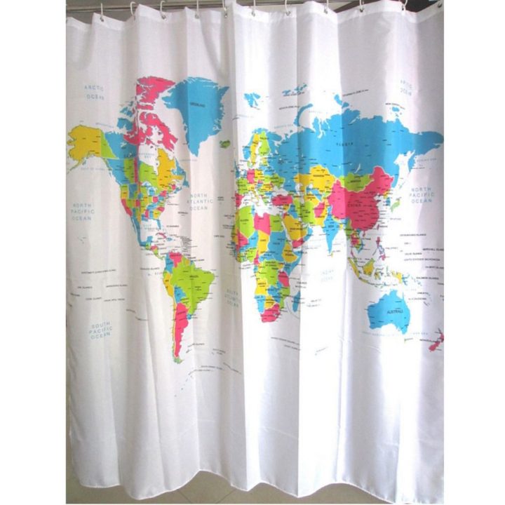 Pas Cher 180 Cm X 180 Cm Creative Élégant Carte Du Monde De concernant Rideaux De Douche Pas Cher Pas Cher 180 Cm X 180 Cm Creative Élégant Carte Du Monde De concernant Rideaux De Douche Pas Cher