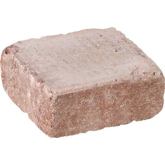 Pavé Béton Caris, Saumon, Ton Pierre L.12.5 Cm X L.12.5 Cm dedans Pavé Leroy Merlin Ton Pierre