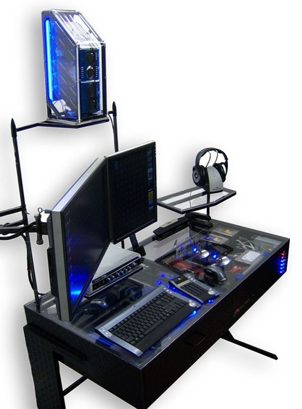 Pc Casemod Intégré Dans Un Bureau (Avec Images) | Bureau intérieur Meuble Pc Gamer