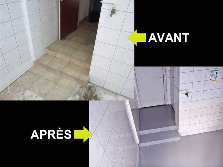 Peindre Carrelage Sol Peinture Pour Carrelage Mural Salle De à Peindre Carrelage Salle De Bain Avant Apres