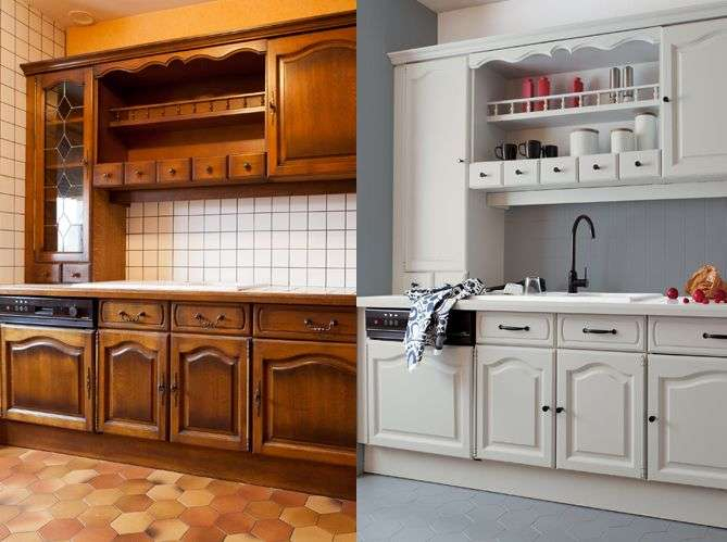 PeintureMeubleCuisineBoisBlanc  Super Déco à Refaire Sa Cuisine