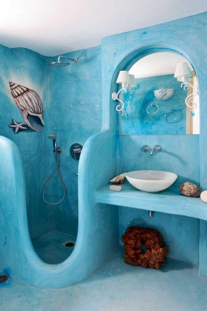 Peinture Salle De Bain Bleu Turquoise Pour Une Ambiance Bord à Idée Peinture Salle De Bain