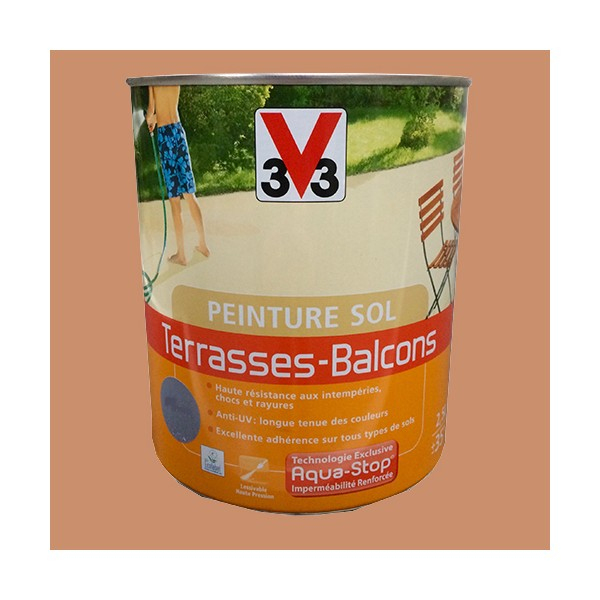 Peinture V33 Sol Terrasses-Balcons Brique Pas Cher En Ligne pour Peinture V33 Terrasse Bois