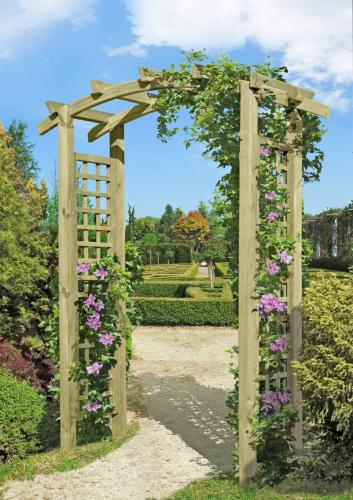 Pergola Arche Treillis En Bois Massif, Modèle Cadix pour Arche De Jardin En Bois