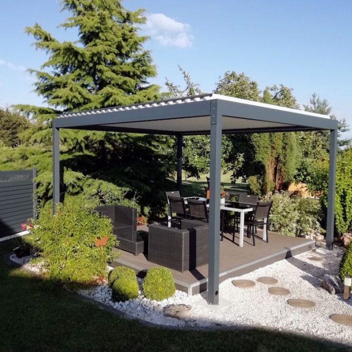 Pergola Bioclimatique Lounge Autoportée En Aluminium • Alsol destiné Pergola Polycarbonate 4X3