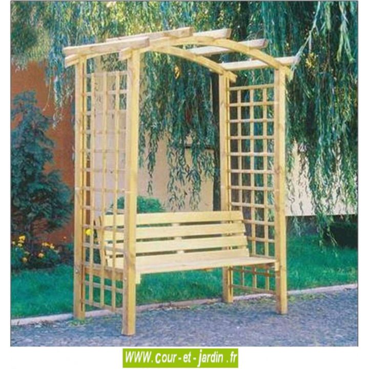 Pergola De Jardin Arcade Avec Banc. Arche Jardin Bois tout Arche De Jardin