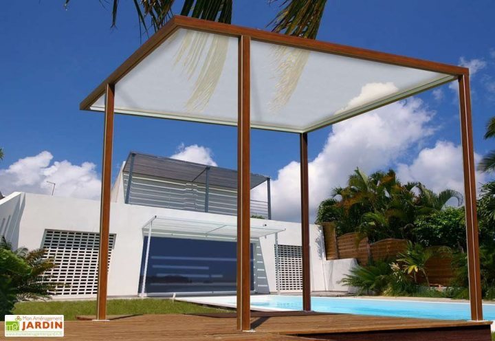 Pergola Toile Tendue 3X3M Poteaux Positionnables – 25°&Cie avec Toile Tendue Jardin Pergola Toile Tendue 3X3M Poteaux Positionnables – 25°&Cie avec Toile Tendue Jardin