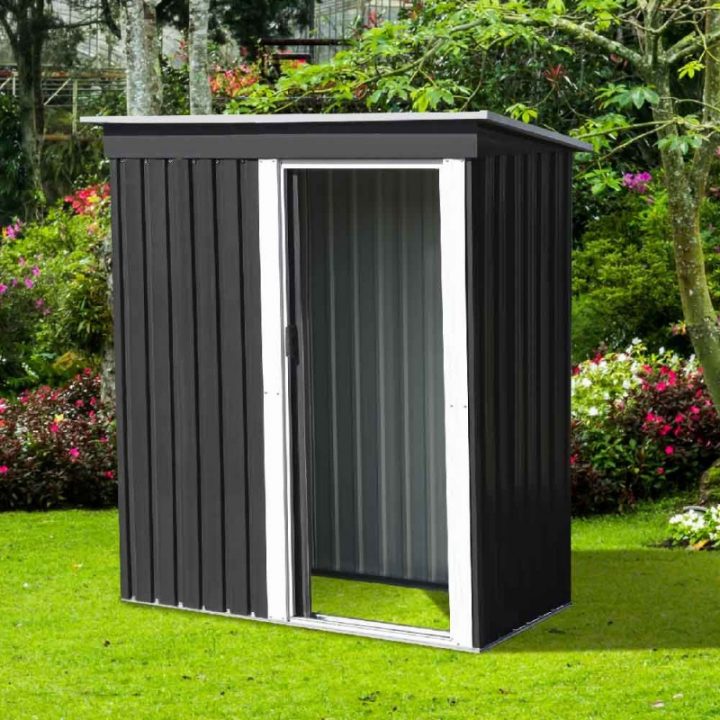 Petit Abri De Jardin Gris Anthracite En Acier Galvanisé encequiconcerne Petit Abris De Jardin