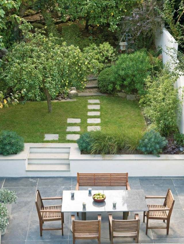 Petit Jardin Moderne Entre Une Terrasse Et Un Verger pour Aménager Un Petit Jardin De 20M2