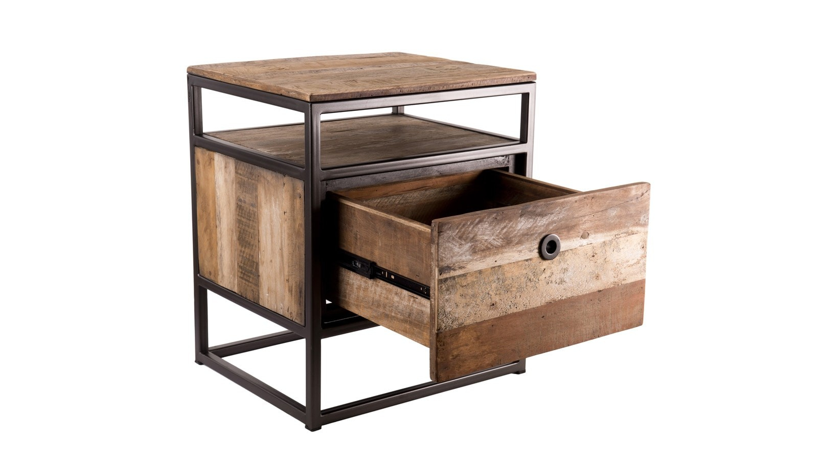Petit Meuble D'appoint 1 Tiroir En Teck Recyclé Acacia Et pour Petit Meuble Metal