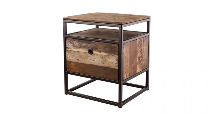 Petit Meuble D'Appoint 1 Tiroir En Teck Recyclé Acacia Et tout Petit Meuble
