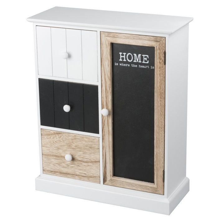 Petit Meuble De Rangement – 3 Tiroirs 1 Placard – Maison Futée à Petit Meuble