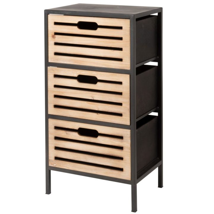 Petit Meuble De Rangement 3 Tiroirs En Métal Lupin pour Petit Meuble De Rangement