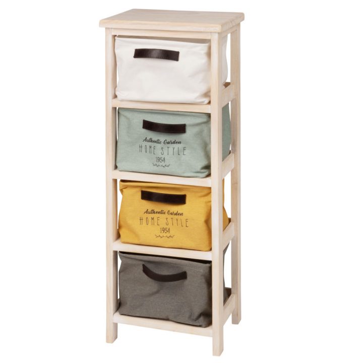 Petit Meuble De Rangement 4 Tiroirs En Pin Acacia à Petit Meuble De Rangement