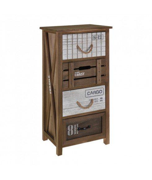 Petit Meuble De Rangement Avec 4 Tiroirs Brun Au Meilleur dedans Petit Meuble